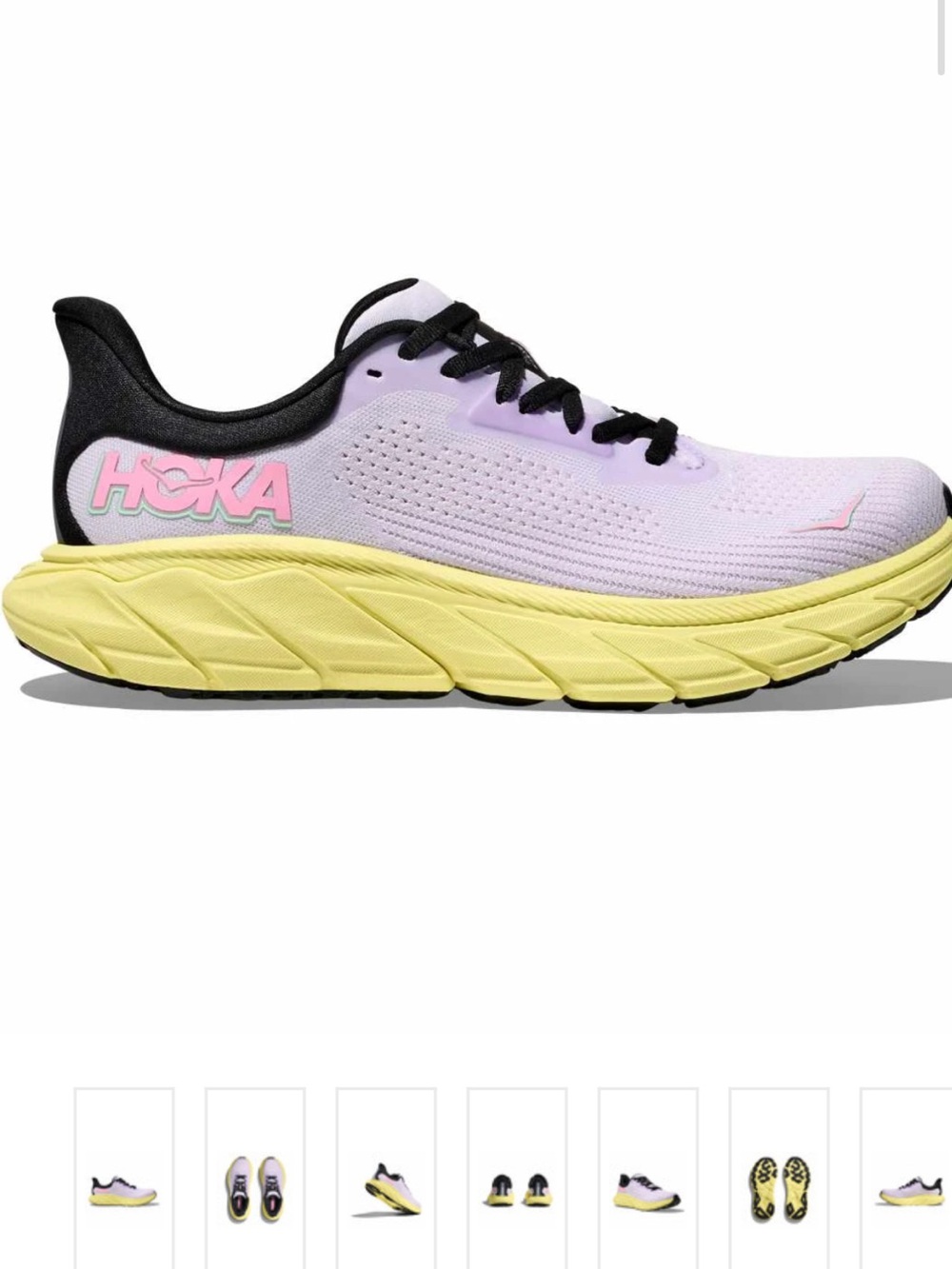 Hoka Women's Sneakers - Lilac, Yellow & Black with Pink Logo